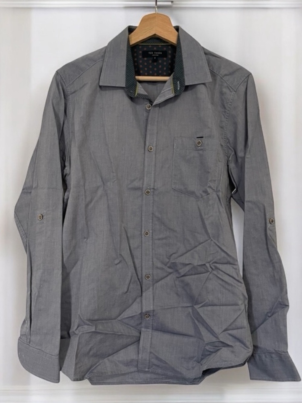Ted Baker Gray Button-Up Shirt size 3